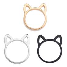 Выдолбленные с изображением кота с кольцом дизайн милые украшения со стразами в виде животных кошка кольца для женщин и подвески для девушки подарки 2024 - купить недорого