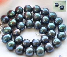 Pendiente de collar de perlas redondas de pavo real, 12mm, 17 pulgadas, gran oferta, envío gratis 2024 - compra barato