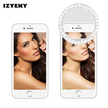Перезаряжаемая USB портативная селфи-вспышка IZYEKY, светодиодная кольцевая лампа для телефона iPhone 6s 7 7Plus Samsung xiaomi huawei Oneplus 50 шт./лот 2024 - купить недорого