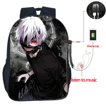Tokyo Ghoul USB Charge Backpack School Bags Fashion Japanese Anime Schoolbag Students Boys Girls Teens Rucksack Travel Knapsack 2024 - buy cheap