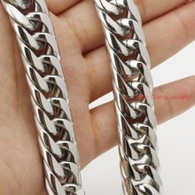 7"-40" Heavy Charm 316L Stainless Steel 20MM Silver Color Cuban Curb Link Chain Mens Boys Necklace or Bracelet Cool Jewelry 2024 - buy cheap
