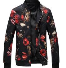 2019 Spring and Autumn New Pilot Jacket Men's Fashion Floral Slim Casual Jacket Long Sleeve Men's Large Size Print Jacket M-6XL 2024 - buy cheap