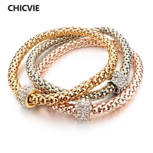 Chicvie pulseiras de marca famosa para mulheres, pulseiras de luxo em ouro rosê, cores de pingente, joias femininas de turco, presentes de ano novo 2017 2024 - compre barato