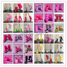 Бесплатная доставка, разноцветные ботинки разных цветов для куклы Барби, аксессуары для кукол Барби, высокие каблуки для Барби, 20 парт/лот 2022 - купить недорого