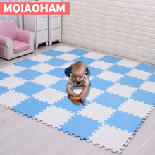 MQIAOHAM-alfombra de espuma para gatear para niños, juego de rompecabezas, azulejos para suelo de guardería, 18 unids/set/juego, alfombras para gatear para bebé 2024 - compra barato