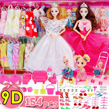 Caja de regalo exquisita para niñas, juguete educativo de DIY para muñecas, juego de muñecas de princesa, ropa, juguete para niñas, Cosplay, 154 Uds. 2024 - compra barato