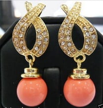 lovers women good shipping Jewellery Beautiful Pink coral Earring Fine Factory direct  2024 - buy cheap