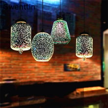 3D Illusion Mirror Glass Pendant Lights Vintage Loft Industrial Hanging Lamp Led Firework Lights for Kitchen Lighting Fixtures 2024 - buy cheap