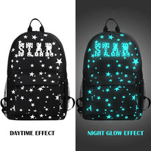 Mochilas escolares com luz de estrela, mochila de ombro para crianças, de lona, com estampa, para meninos adolescentes