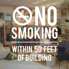 Не курить в пределах 50 футов раньше-деловая Виниловая наклейка для магазина, стеклянная дверь, оконная наклейка для магазина, офиса NW14 2024 - купить недорого