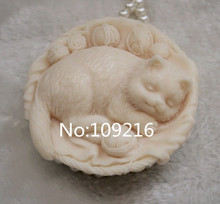 wholesale!!!1pcs Sleeping Cat (ZX238) Silicone Handmade Soap Mold Crafts DIY Silicone Mould 2024 - buy cheap