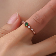 Женское серебристое кольцо, винтажное обручальное кольцо цвета розового золота с зеленым/белым/розовым кристаллом и фианитом 2024 - купить недорого