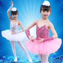 White Children's Ballet Tutu Dance Dress Costumes Kids Swan Lake Ballet Costumes Girls Stage Wear Ballroom Dancing Dress Outfits 2024 - buy cheap