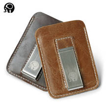 Wholesale Genuine Leather Money Clip Metal Men Card Pack Slim Bills Cash Clips Clamp for Money Thin Billfold Holder Cheap NEW 2024 - купить недорого