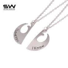 Couple Necklaces Star Wars Pendant Necklace Rebel Alliance I Love You I Know Lovers Couple Necklace Valentine's Day Gift 2024 - buy cheap