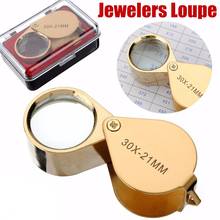 1Pcs 30x 21mm Folding Loupe Glass Lens Magnifying Jewelers Jewellery Eye Loupe Glass Lens Magnifier Portable Magnifying Tool 2024 - buy cheap