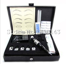 Wholesale Permanent Makeup Kits Cosmetic Tattooing Supply Including Eyebrow Machine Needles Tips Rectangle Case Free Shipping 2024 - buy cheap