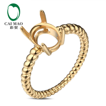 CaiMao 6x8mm Oval cut Semi Mount Ring Settings 18k Yellow Gold Gemstone Engagement Ring Fine Jewelry 2024 - buy cheap