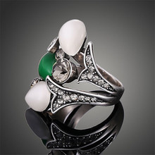 2016 New Fashion Hot Bohemian Ring Boho 3 Beautiful Opal Antique Silver Rings for Women Retro Bague Homme Anel Feminino J02333 2024 - buy cheap