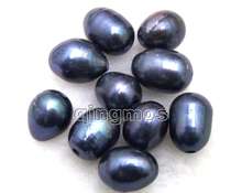 SALE Wholesale 10 pieces Big 10-11mm Black Rice or drop Natural Freshwater 2mm hole pearl-los643 Wholesale/retail Free shipping 2024 - buy cheap