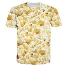 CJLM New Fashion 3D Printed Food T-shirts Delicious Popcorn Pattern T Shirt Men's Clothing Summer Style Tees Dropship Wholesale  2024 - buy cheap