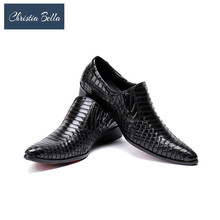 Saúde bella oxfords em couro, sapatos masculinos, casual, bico ponteado, formal, negócios, casamento, sapatos, cobra 2024 - compre barato