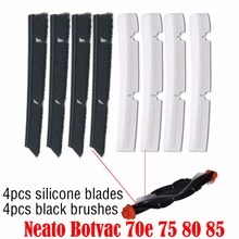 Recambio de 4 cuchillas de silicona y 4 cepillos para Neato Botvac 70e, 75, 80, 85, todas las Series D, piezas de aspiradora conectadas, accesorios 2024 - compra barato