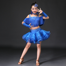 Tassel Ballroom Dancing Dresses Skirt Kids Fringe Children Professional Latin Dance Dress for Girls Salsa Cha Cha Samba Tango 2024 - buy cheap