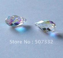 Free Shipping! Wholesale AAA Top Quality 6x11mm crystal 6010 briolette/tear drop pendant beads Half Clear AB colour 100pcs/lot 2024 - buy cheap
