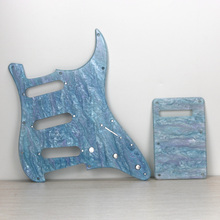 FLEOR Blue Shellfish SSS Electric Guitar Pickguard Scratch Plate & Back Plate 1Ply with Screws for Strat Guitar Accessories 2024 - buy cheap