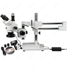 Microscopio estéreo con Zoom de circuito, suministros de AmScope, microscopio estéreo con Zoom de circuito 3,5x-90X + luz LED 144 + cámara Digital de 10MP 2024 - compra barato