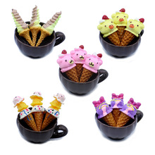 Cono de helado Kawaii DIY, cabujones de resina en miniatura para decoración de teléfono, Scrapbooking, 3 unids/lote 2024 - compra barato