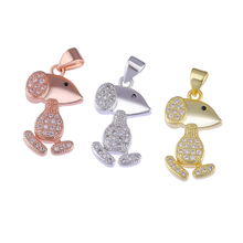 Juya DIY Kids Jewelry Making Supplies Micro Pave Zircon Cartoon Dog Pendant Charms For Handmade Women Girl Gift Jewelry Making 2024 - buy cheap