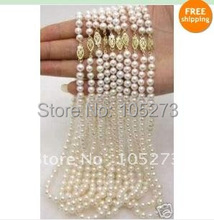 Beautiful! AA 6-7MM White color freshwater pearl necklace 18''inchs fashion woman's jewelry Free shipping 10pcs/lot NF42 2024 - buy cheap