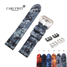 CARLYWET-pulsera de silicona para reloj, accesorio de repuesto de 22 y 24mm, resistente al agua, con diseño de mosaico, para Panerai Luminor 2024 - compra barato