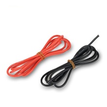 Cable de silicona para alambre de Gel de sílice, alambre de silicona blando y resistente al calor, 1 metro, rojo + 1 metro, 12AWG, 14AWG, 16AWG, 22AWG, 24AWG 2024 - compra barato