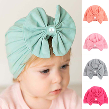 Милая шапочка с бантиками для малышей, шапки для новорожденных девочек на осень и зиму, тюрбан для младенцев, детская шапочка, Casquette Enfant 2024 - купить недорого