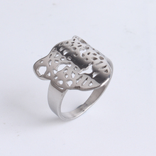 free shipping Hollow leopard head 316l Stainless Steel finger rings for women men wholesale 2024 - buy cheap