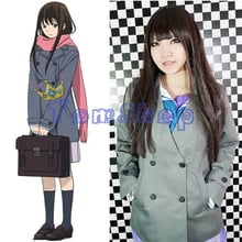 New Anime Noragami Hiyori Iki Cosplay Uniform Jacket Coat with Scarf Women Girl's Costumes Free shipping 2024 - buy cheap