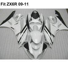 Kit carenagem da motocicleta para Kawasaki Ninja branco ZX6R 09 10 11 ZX-6R carenagens 2009 2010 2011 NB07 2024 - compre barato