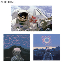 ZOTOONE Iron on Transfer Astronaut Patch Applique Heat Transfer Vinyl Space Patches Stickers Stripes on Clothes Thermal Press 2024 - buy cheap