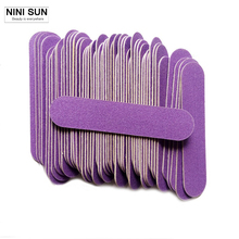 100Pcs/lot Purple Mini Nail File Buffer Sanding Nail Art Tools for Professional&Home Use Manicure Polishing Wood Nail Art Tools 2024 - buy cheap