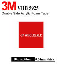 Fita adesiva dupla face de acrílico para espuma, 10 tamanhos, vhb 5925, preta, 50mm x 40mm x 0.64mm, espessura 5cm x 4cm 2024 - compre barato