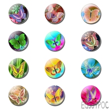 12pcs Colorful Butterfly 3d Fridge Magnets Set 25mm 30mm Glass Dome Gemstone Magnetic Refrigerator Sticker Home Decor cute gift 2024 - buy cheap