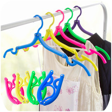 2pcs/Lot Magic Creative Portable Folding Clothes Hanger Candy Color Anti Skid Universal Multifunctional Rack At Home Or Travel 2024 - buy cheap
