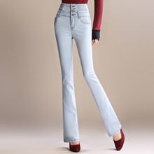Calça jeans feminina cintura alta clara, nova calça jeans legal para mulheres, primavera-verão, 2019 2024 - compre barato