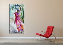 Caligrafia artesanal para casa arte decodificadora de parede imagem pintura à mão aquarela retrato molde mulher húbica pintura a óleo sobre tela 2024 - compre barato