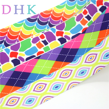 DHK 1,5 ''5 ярдов цвета печатным рисунком Grosgrain ленточный аксессуар Hairbow головные уборы украшения DIY Оптовая торговля OEM 38 мм C1681 2024 - купить недорого