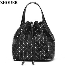 2018 New Bag Women Tote Bag Geometry Shoulder Bags Laser Folding Bucket Handbags Crossbody Messenger Bags bolsas LTF05 2024 - buy cheap