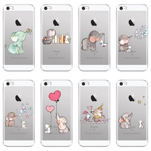 Soft Silicone Phone Case For iPhone 5 5C 5S SE 4 4S Elephant Rabbit Kawaii Heart Funny Back Cover For Apple iPhone 4 5 S Case 2024 - buy cheap